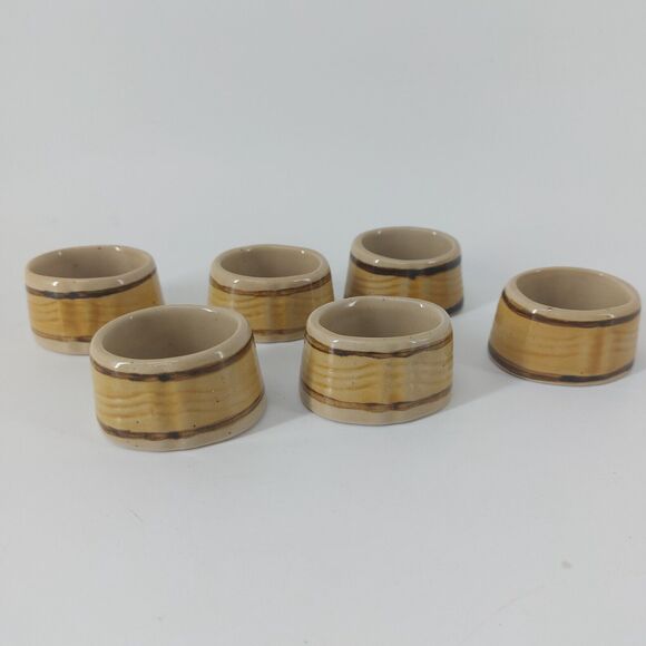 Ceramic Napkin Rings Hand painted Dinner Table Home Decor - Picture 1 of 7